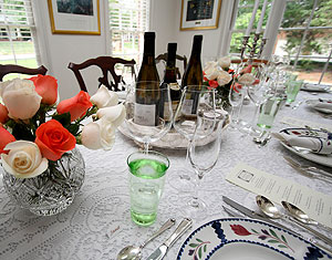 A table setting at the home of Douglas Powell.