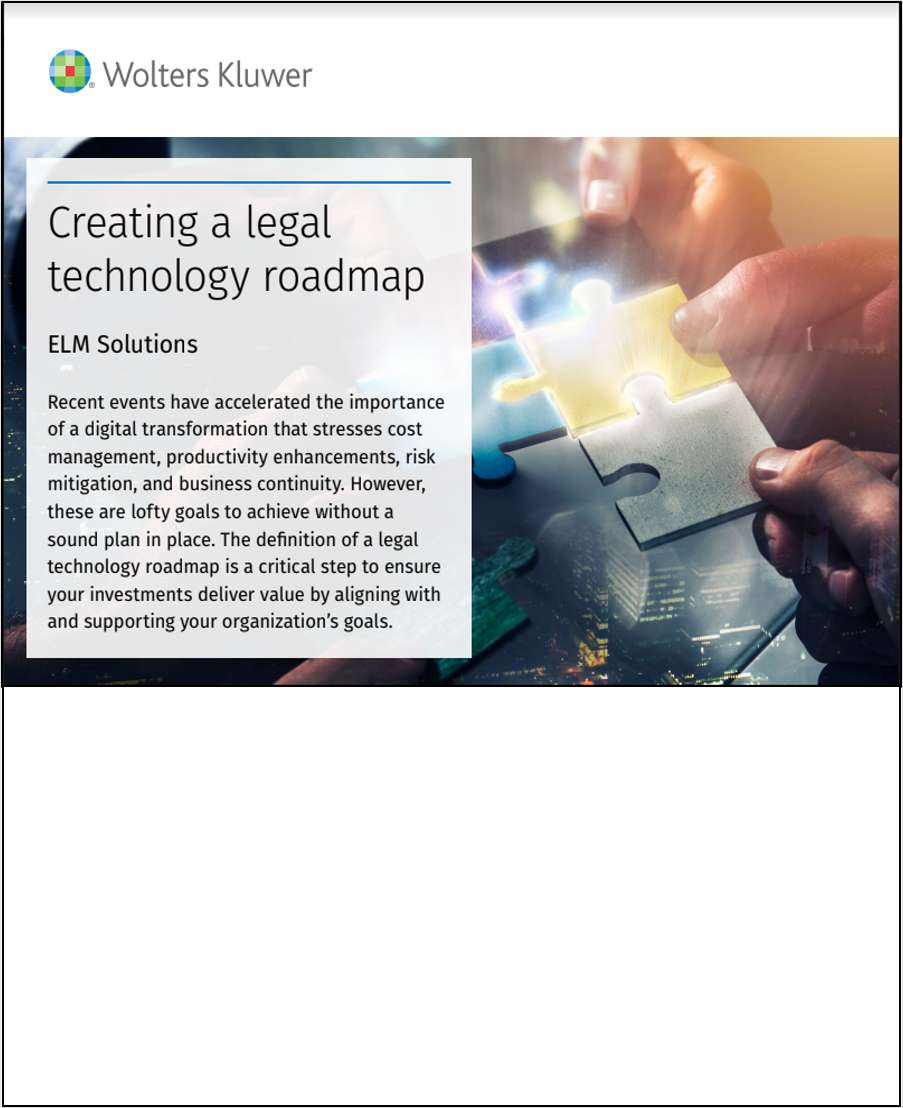 A legal technology roadmap designed to address the greatest legal operations pain points and align with organizational goals can lead to strong impacts and ROI.